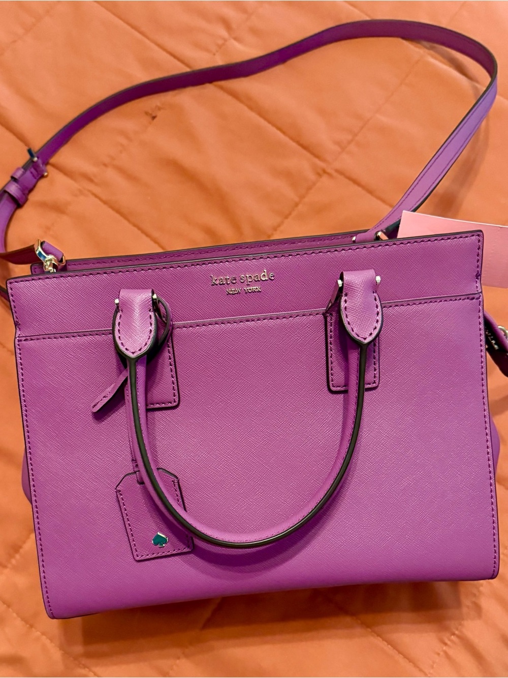 kate spade Purple Structured Leather Shoulder Satchel